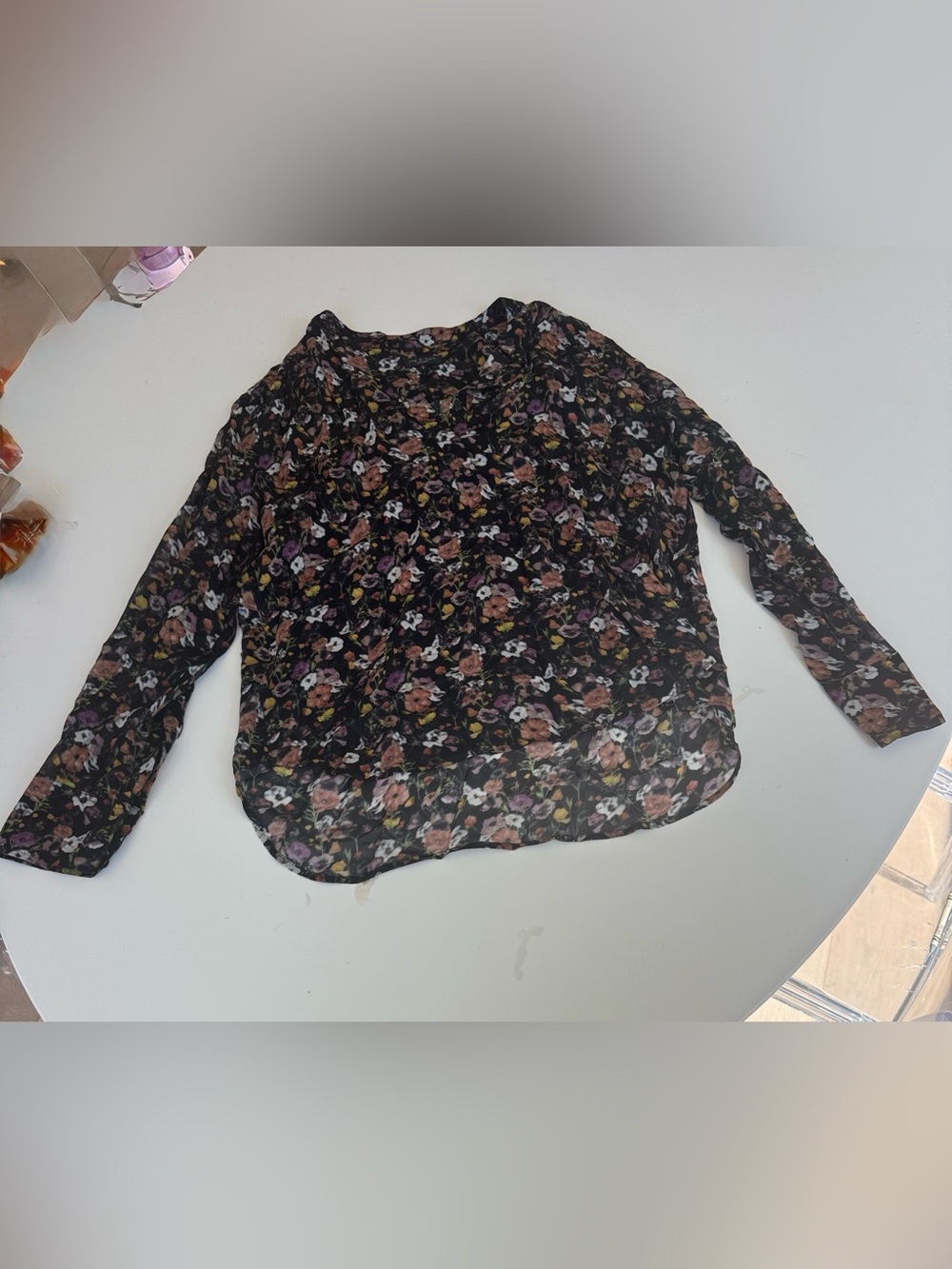 Rag & Bone Floral Long Sleeve Blouse in Black & Multicolor Like New